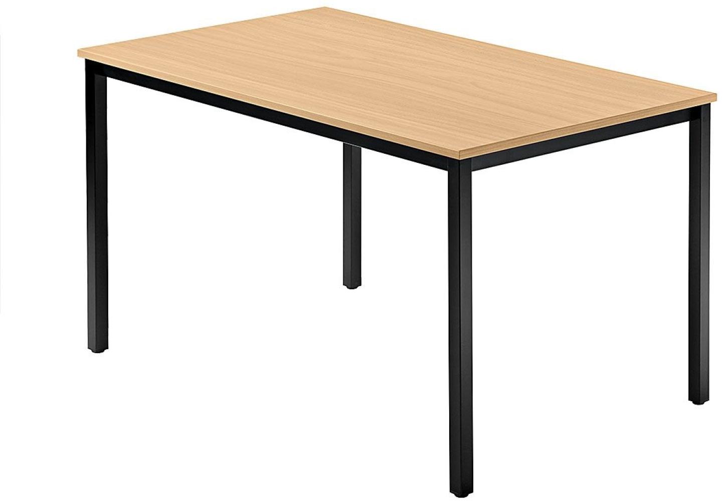 Besprechungstisch DQ12 120x80cm Buche 4-Fuß Gestellfarbe: Schwarz Bild 1
