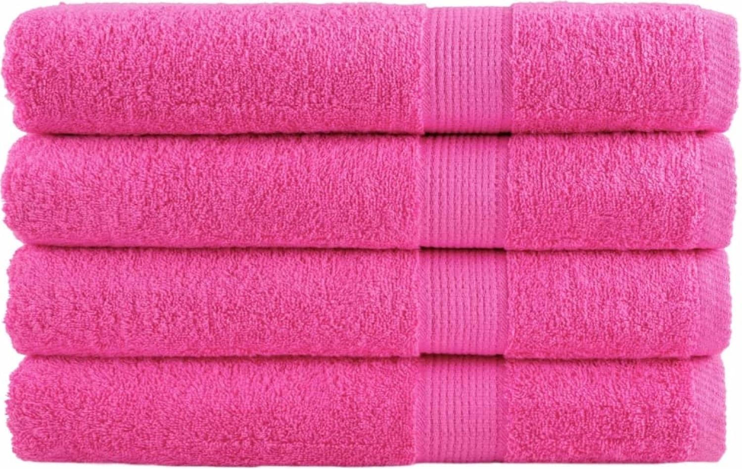 vidaXL Premium-Handtücher SOLUND 4 Stk. Rosa 100x200 cm 600 g/m² 137534 Bild 1