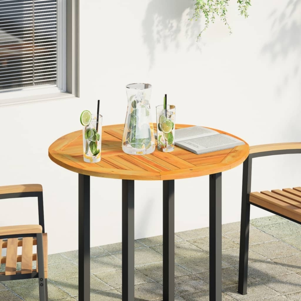 vidaXL Tischplatte Ø80x2,2 cm Rund Massivholz Akazie 4004250 Bild 1