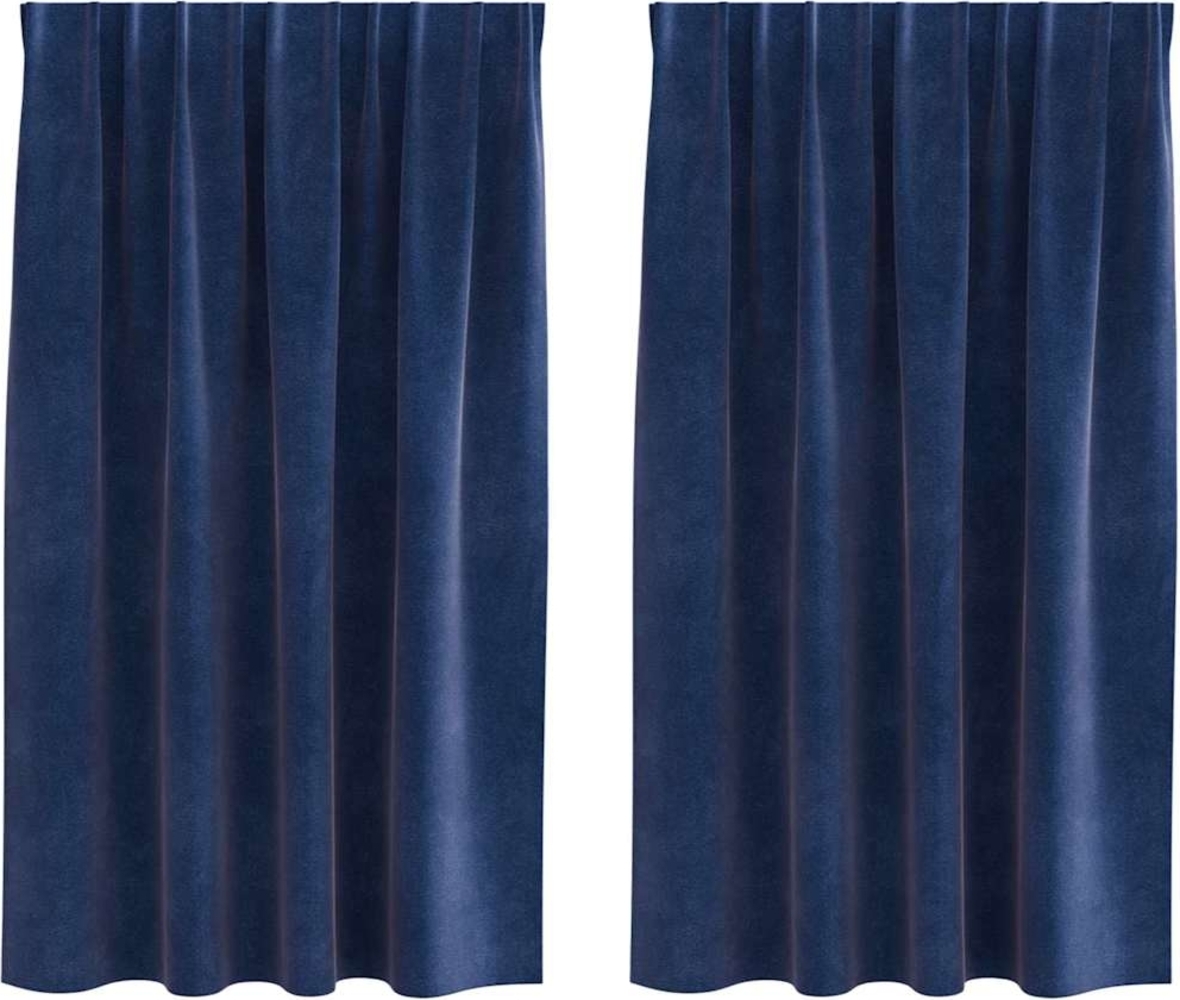 vidaXL Verdunkelungsvorhänge 2 pcs Dunkelblau 140 x 175 cm Samt 4107199 Bild 1