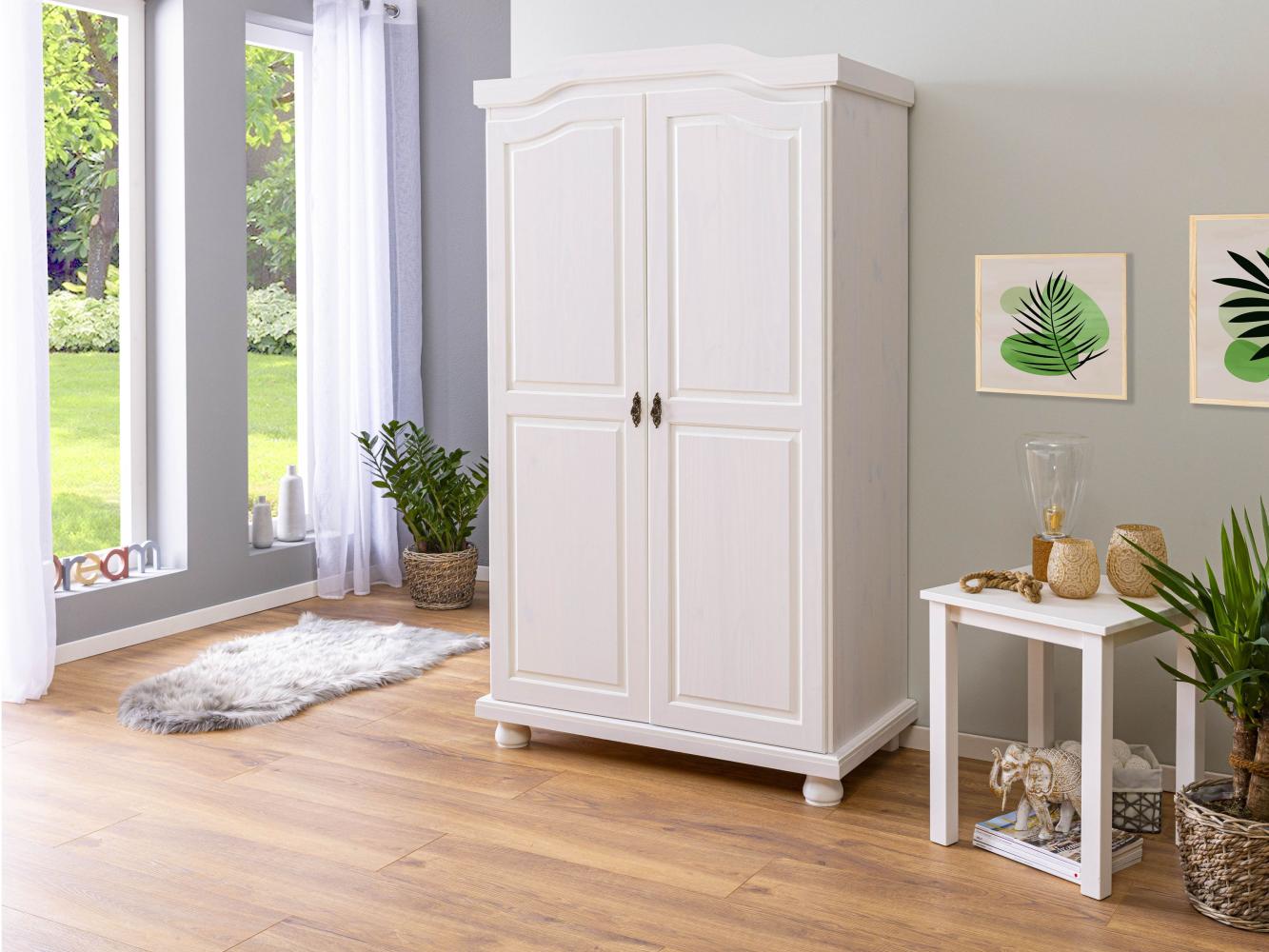 Kleiderschrank >Hedda< (BxHxT 104 x 180 x 56 cm) in Weiss - 104x180x56 (BxHxT) Bild 1