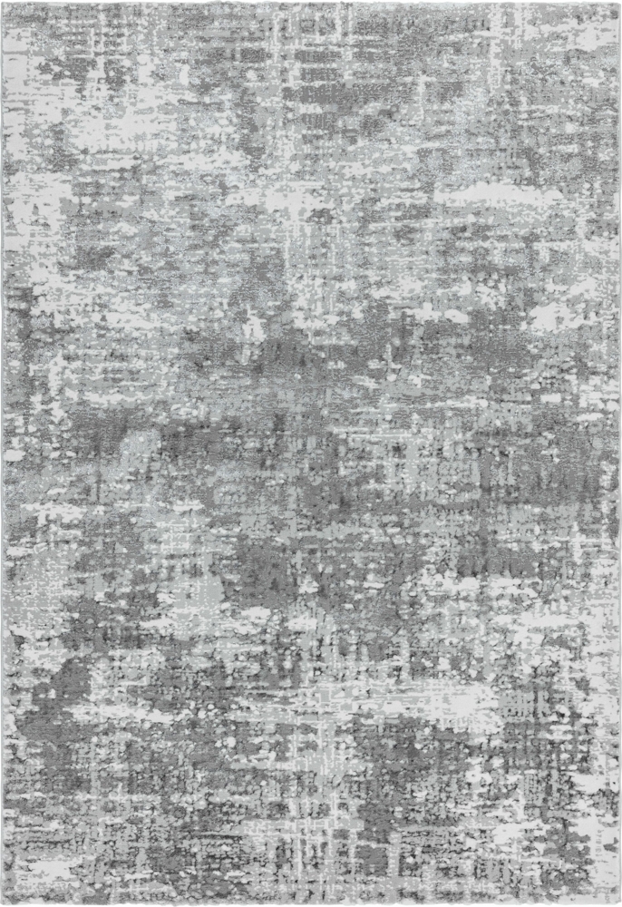 Teppich Velours Metallic-Glanz abstrakt | 120x170 cm, 11mm Florhöhe, 16mm Gesamthöhe | Silbergrau | Robust & Pflegeleicht | Wohnzimmer & Büro | PARMA-Sorbolo Kollektion von Kadima Design Bild 1