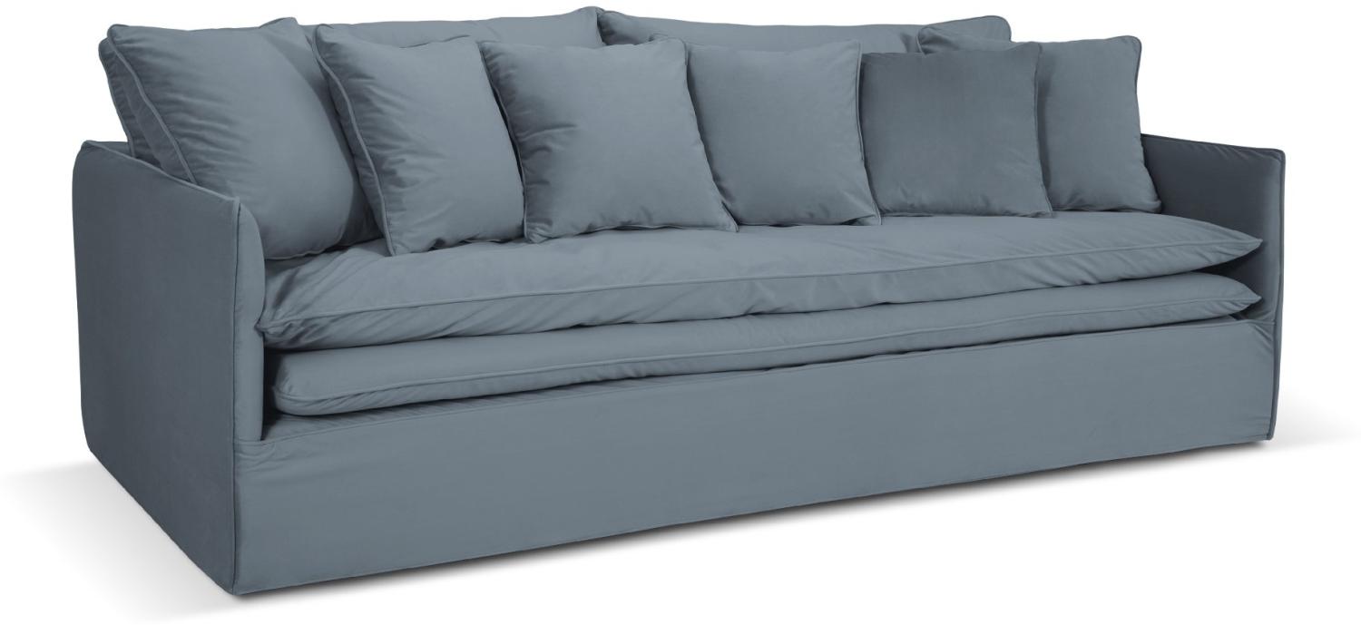 Micadoni Sofa Boho 4-Sitzer Samtstoff Hellblau Bild 1