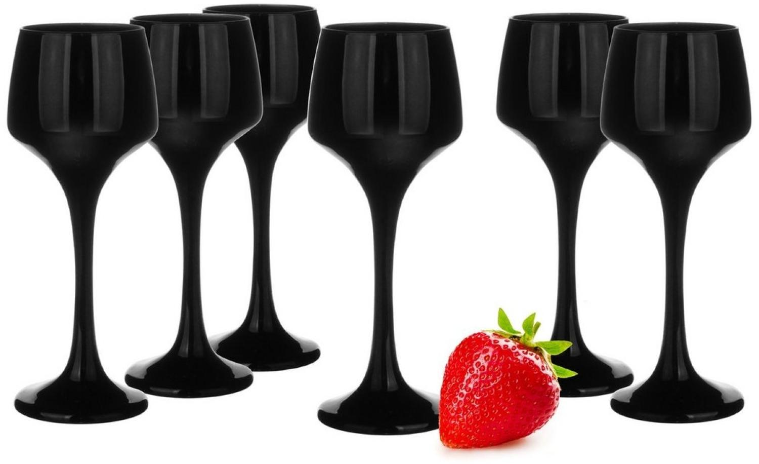 6 schwarze Likörgläser 75ml Schnapsgläser Aperitif Shots Stamper Tequilagläser Obstlerglas Bild 1