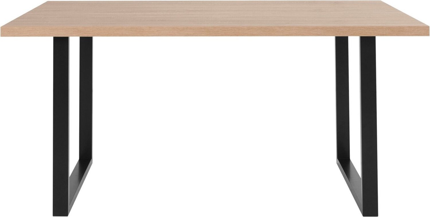 FORTE Tables Esstisch, Holzwerkstoff, Beige/Schwarz, 140 x 74,7 x 90 cm Bild 1