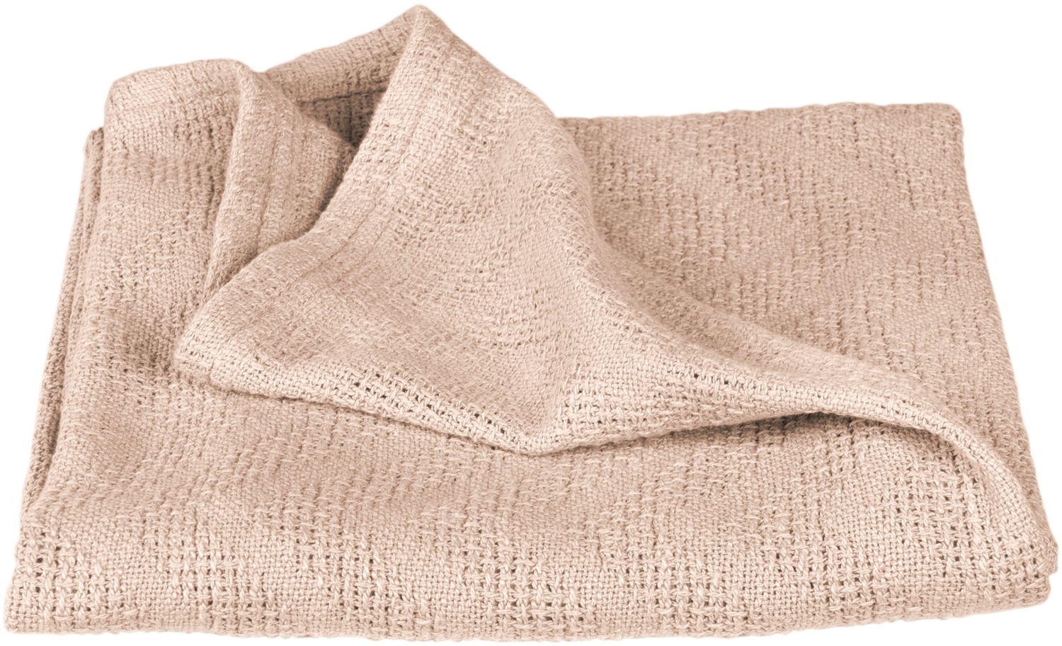 roba Babydecke 'Frosty Almond' 80x80 in Strickoptik - GOTS & Oeko Tex - Beige Bild 1