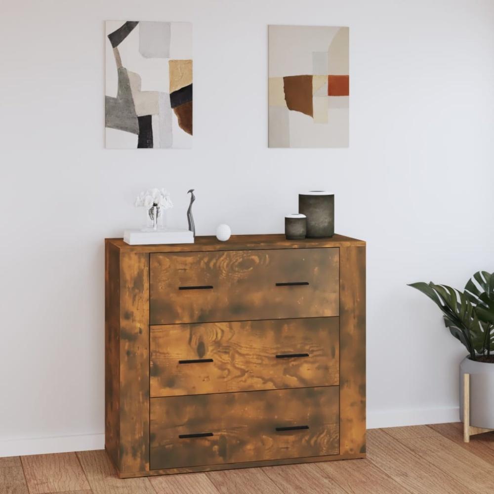 vidaXL Sideboard Räuchereiche 80 x 33 x 70 cm Holzwerkstoff [816581] Bild 1