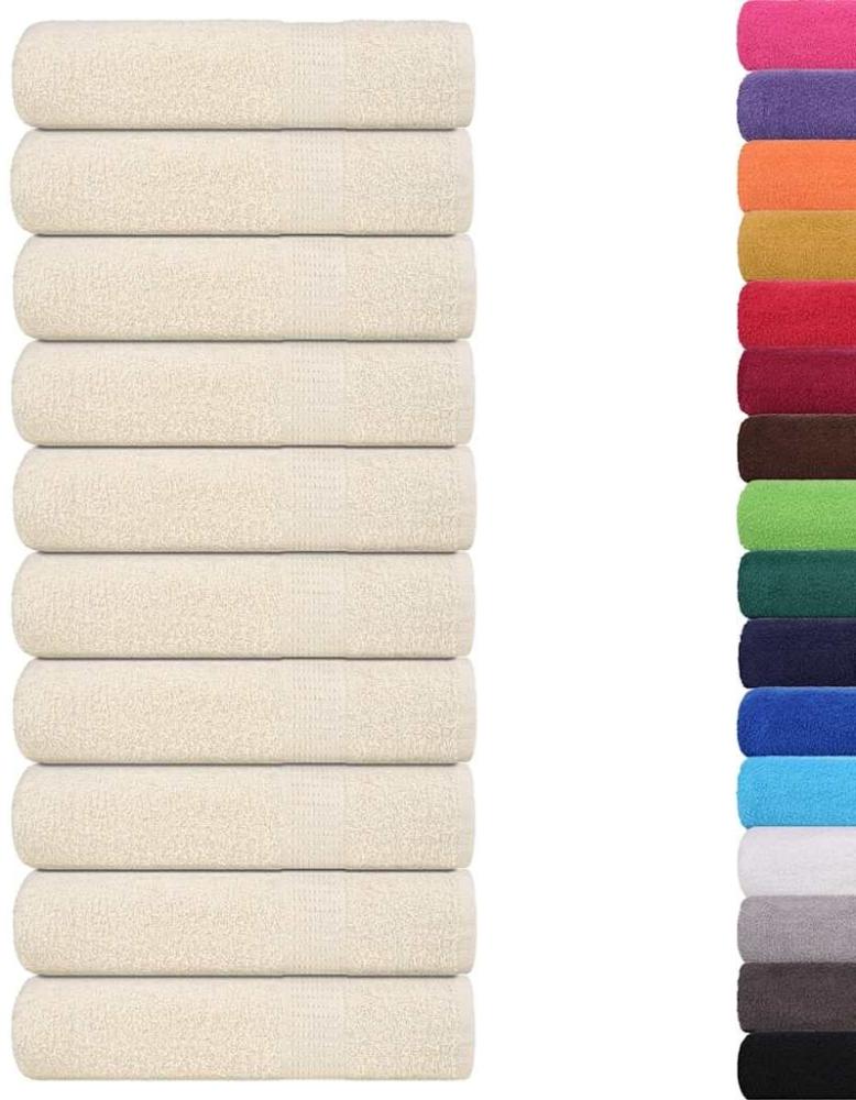 vidaXL Badetücher 10 Stk. Creme 100x150 cm 360 g/m² 100% Baumwolle 137006 Bild 1
