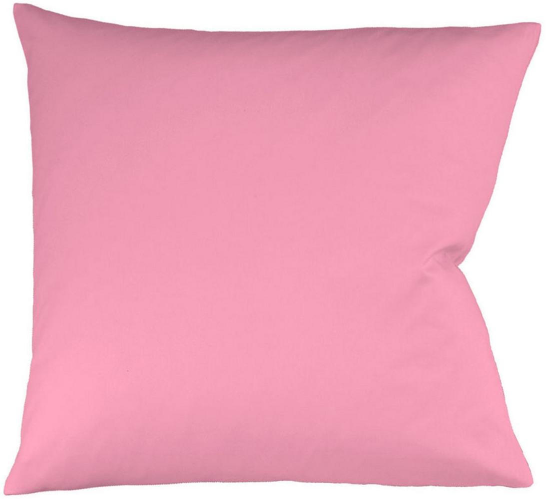 Fleuresse Mako-Satin-Kissenbezug uni colours pink 4070 Größe 80x80 cm Bild 1