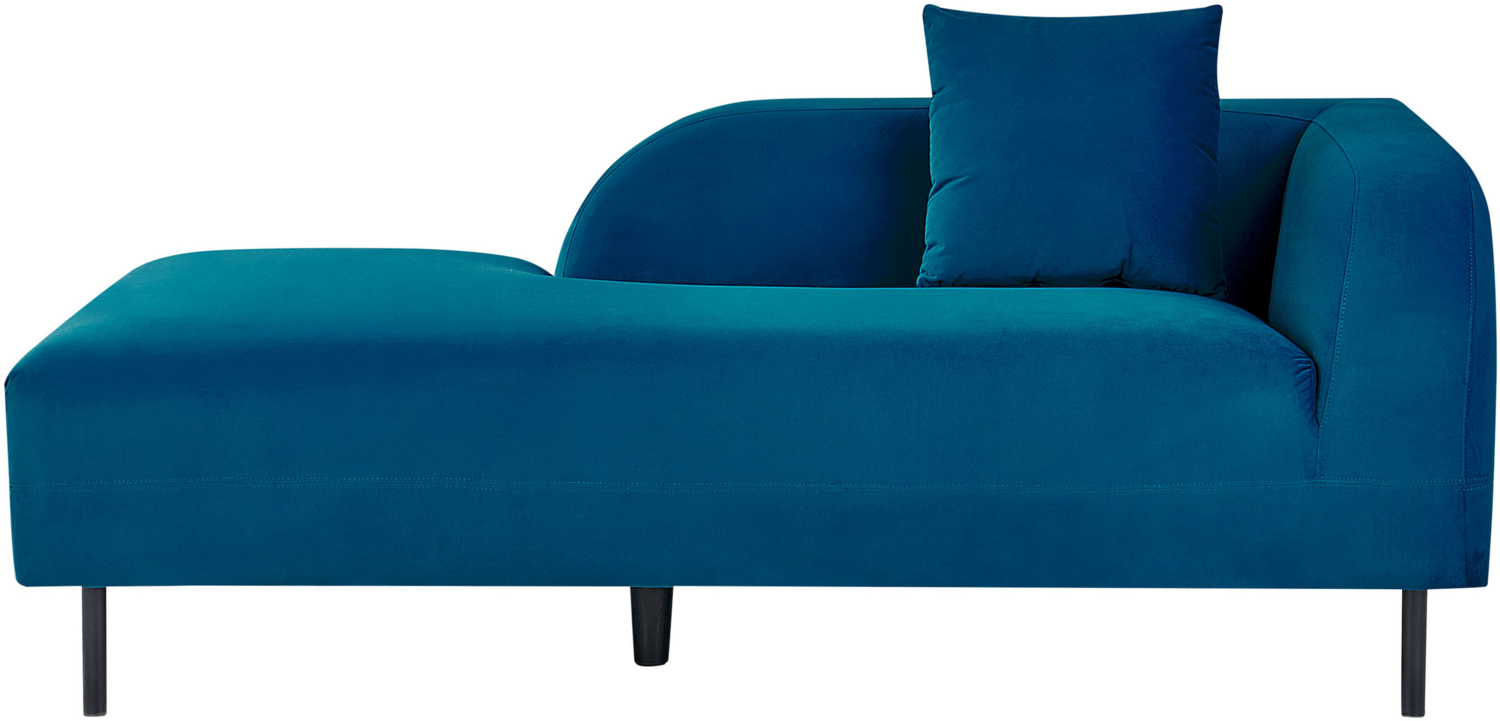 Chaiselongue Samtstoff marineblau rechtsseitig LE CRAU Bild 1