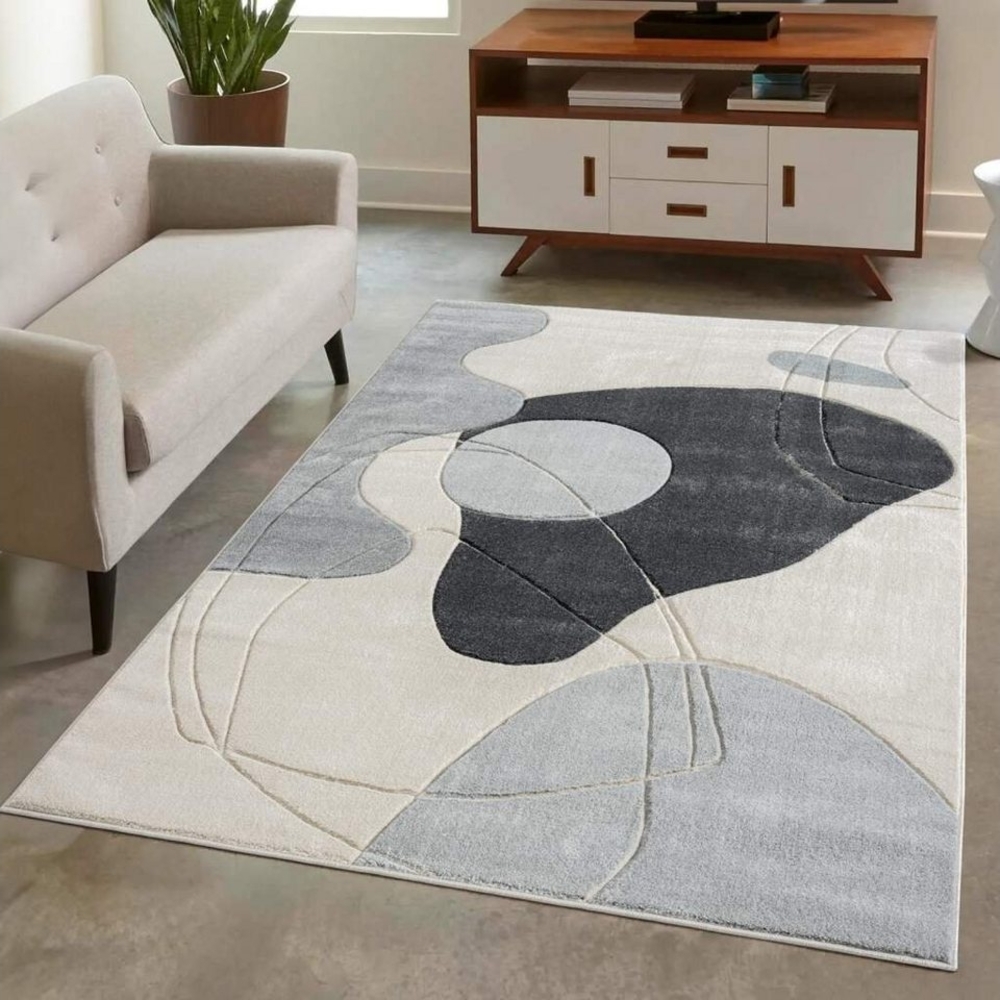 Carpet City Teppich BONITO 7158, rechteckig, Höhe: 11 mm, Läufer, Flachflor, Hochtief-Muster/ 3D-Effekt, Geo-Muster, Wohnzimmer Bild 1