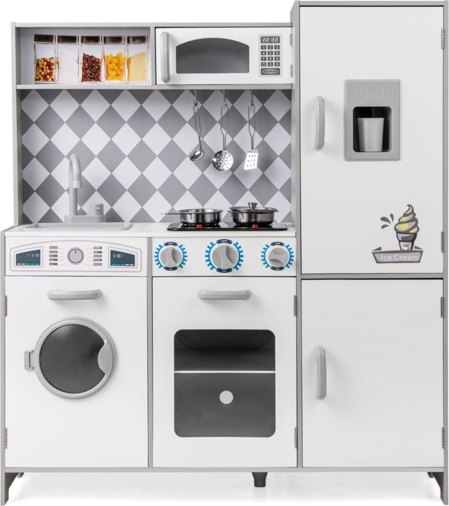 Spielküche aus Holz mit Zubehör Küchenspielset Spielzeugküche mit Eismaschine & Kochherd Bild 1