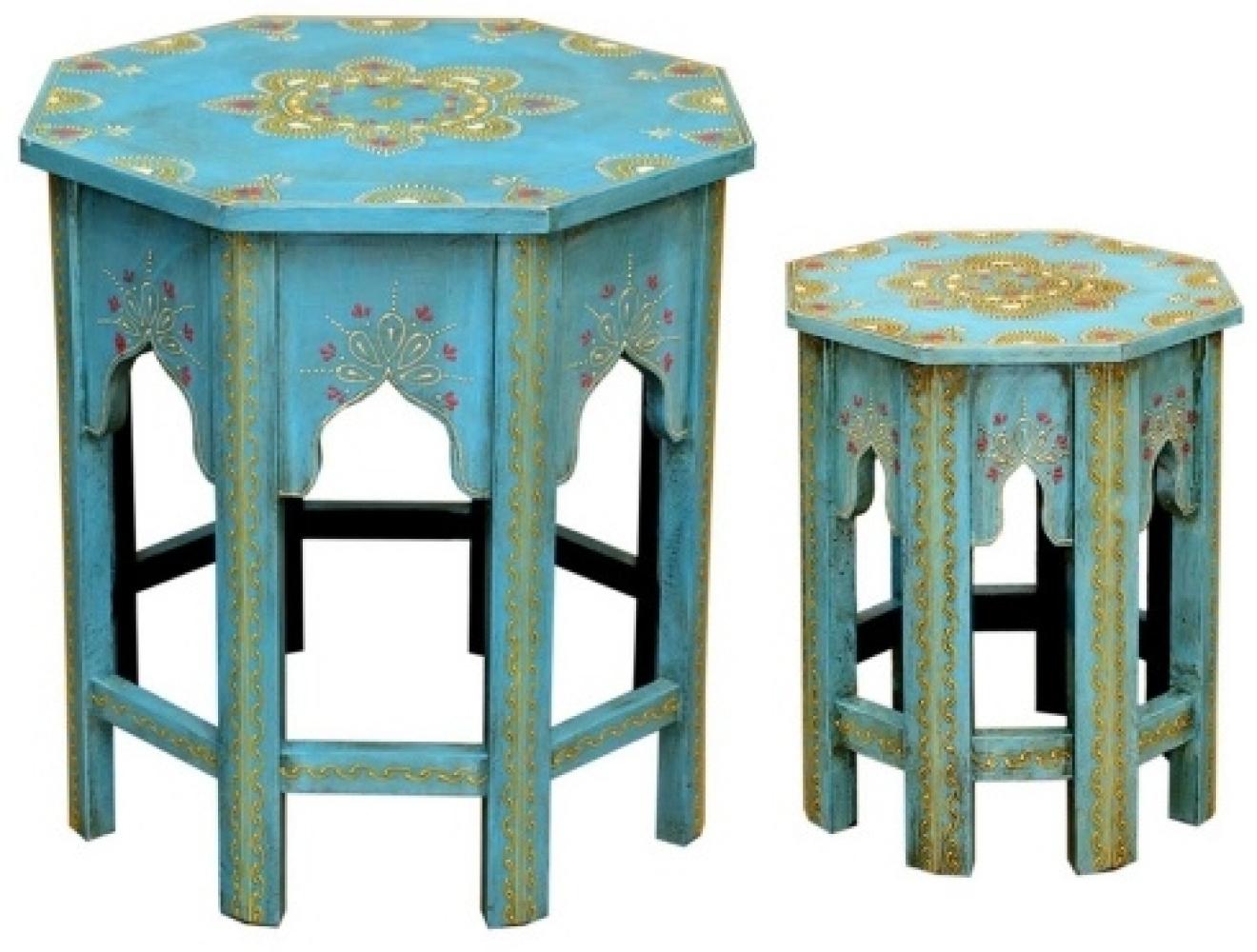 Orientalische Beistelltische Saada Blau 2er Set Bild 1