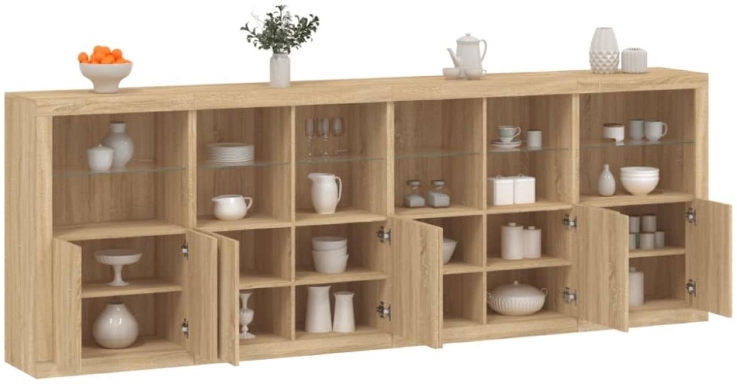 vidaXL Sideboard mit LED-Leuchten Sonoma-Eiche 283x37x100 cm Bild 1