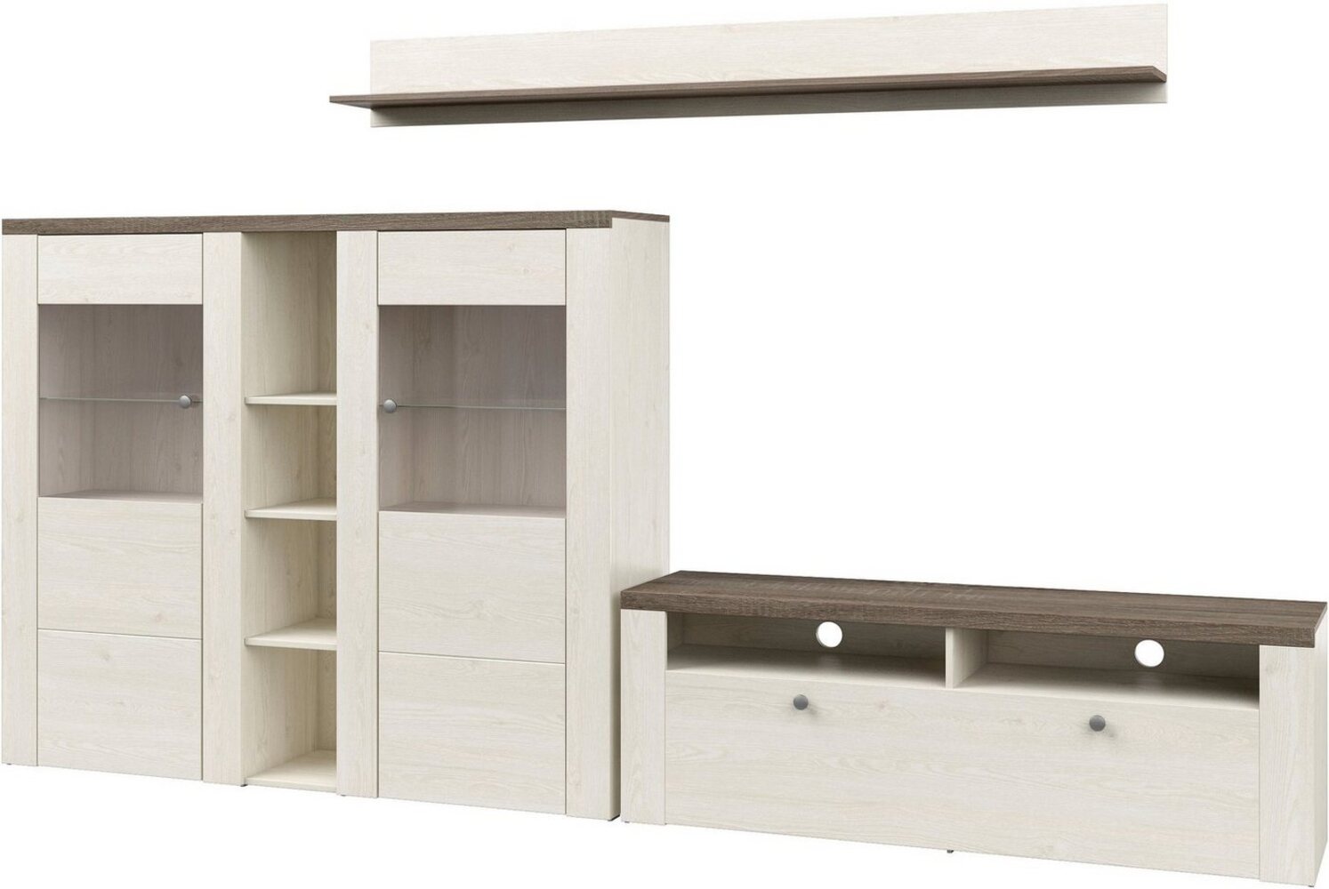 Home affaire Wohnzimmer-Set Larona, Wohnwand, Set 3 teilig, (3-St), bestehend aus 1 TV-Board, 1 Highboard,1 Wandregal Bild 1