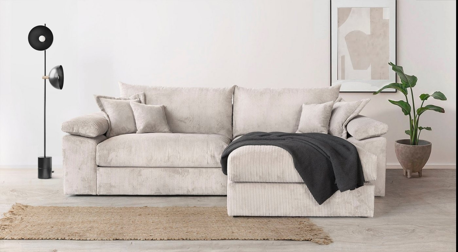 Home affaire Ecksofa Soft&Cosy XXL L-Form - Breite 303 cm, Mega-Sofa, in Cord, Federkern-Polsterung Bild 1
