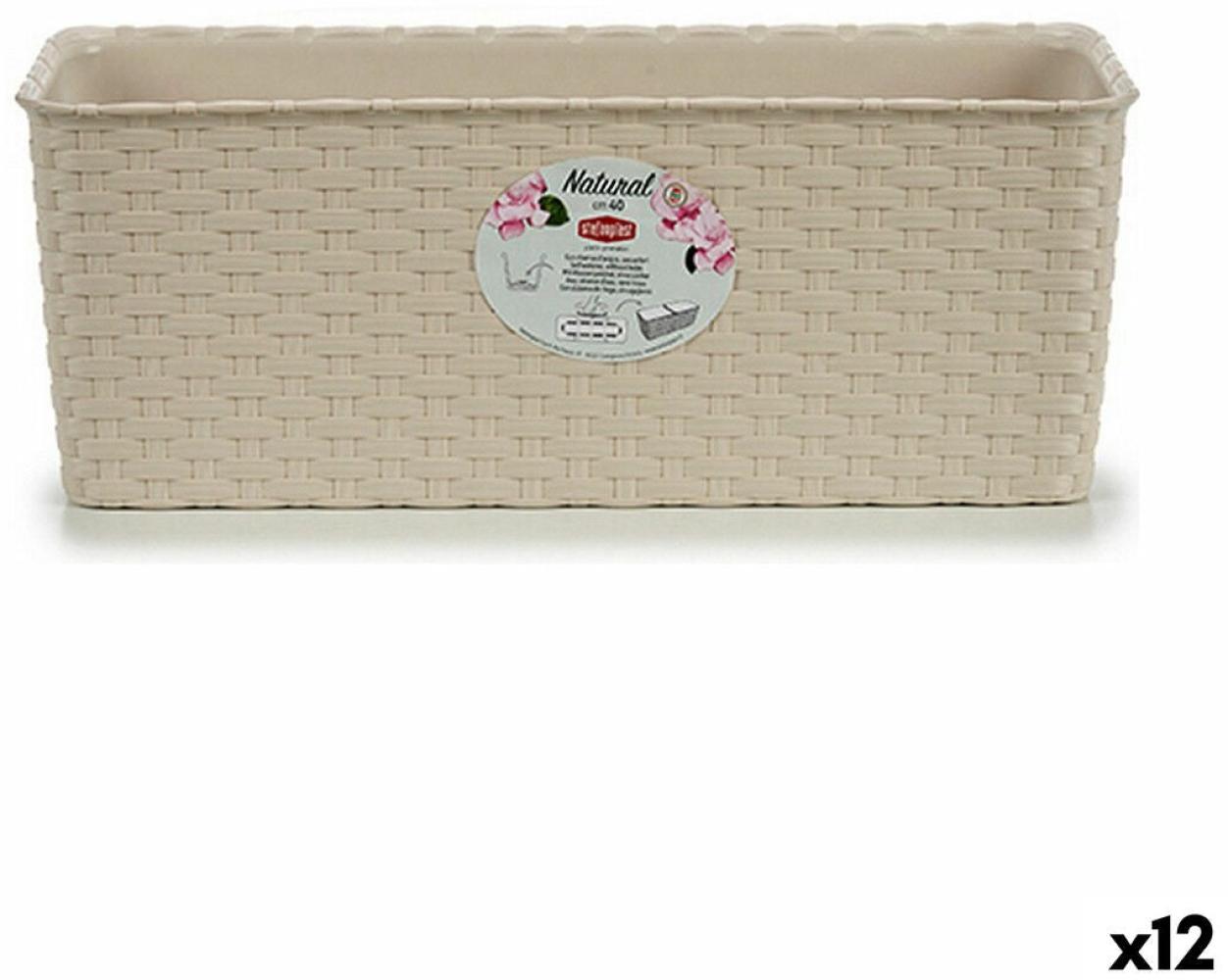 Blumenkasten Stefanplast 15,5 x 13,5 x 38,5 cm Beige Kunststoff (12 Stück) Bild 1