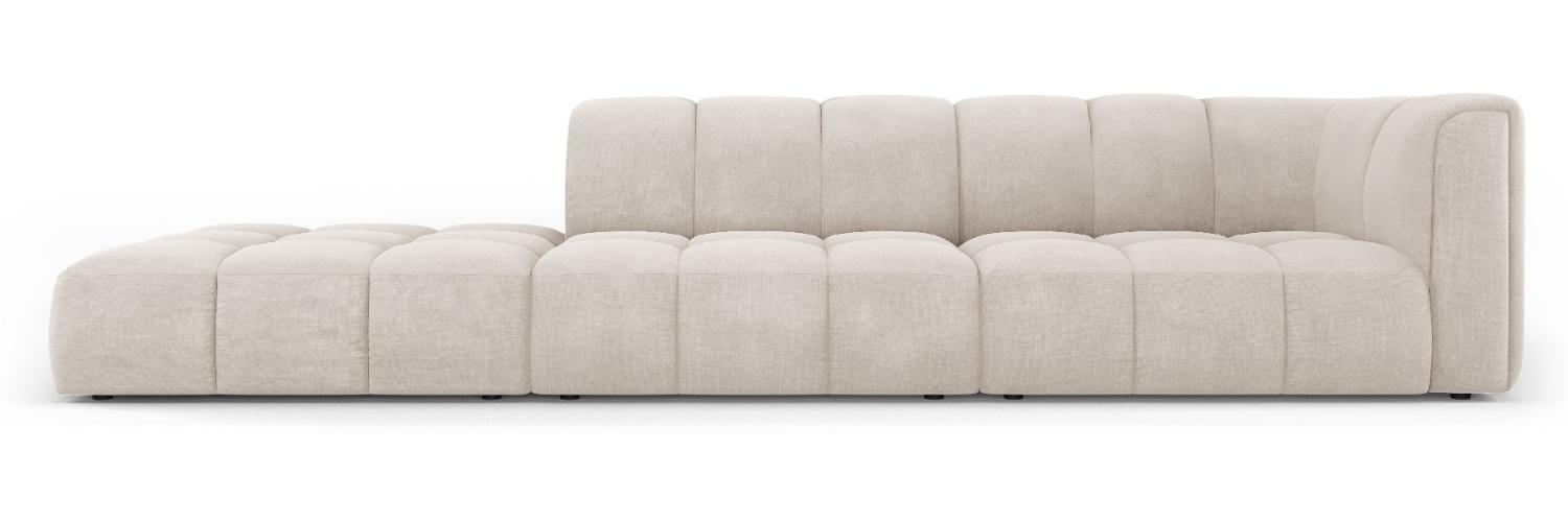 Micadoni Modulares Sofa Serena 4-Sitzer offene Seite Links Strukturierter Stoff Beige Bild 1