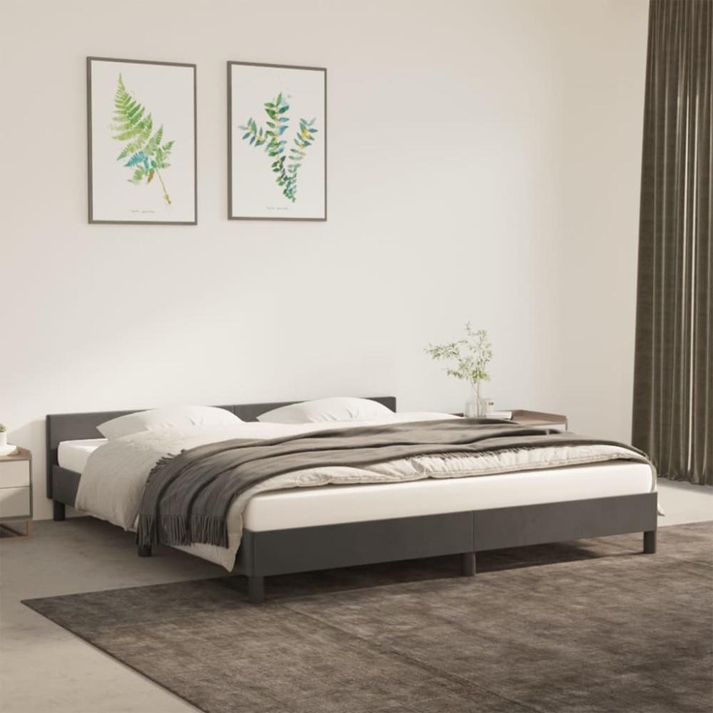 vidaXL Bettgestell ohne Matratze Dunkelgrau 160x200 cm Samt 347580 Bild 1