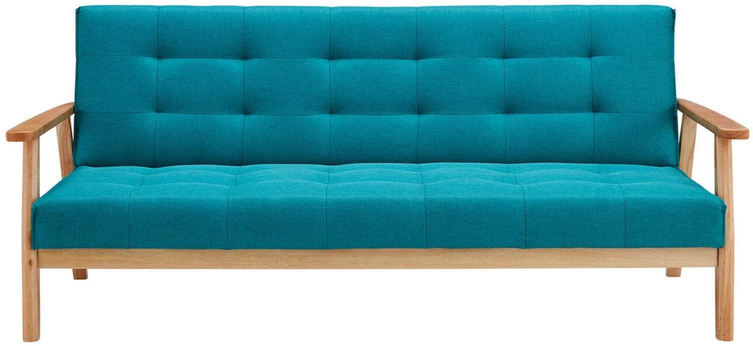 Schlafsofa 190 x 85 cm 100 % Polyester und Massivholz Petrol Bild 1