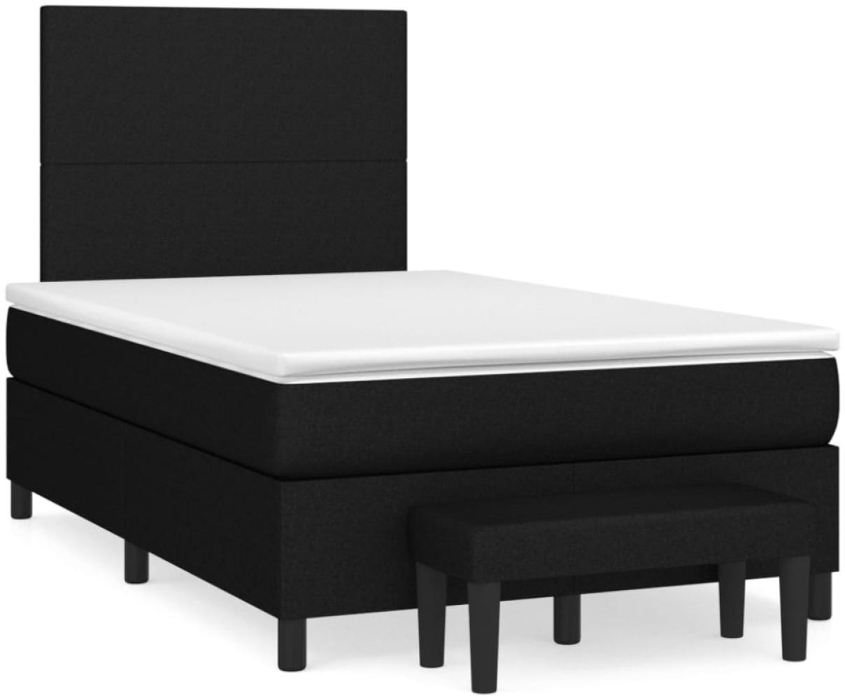 vidaXL Boxspringbett mit Matratze Schwarz 120x190 cm Stoff 3270343 Bild 1