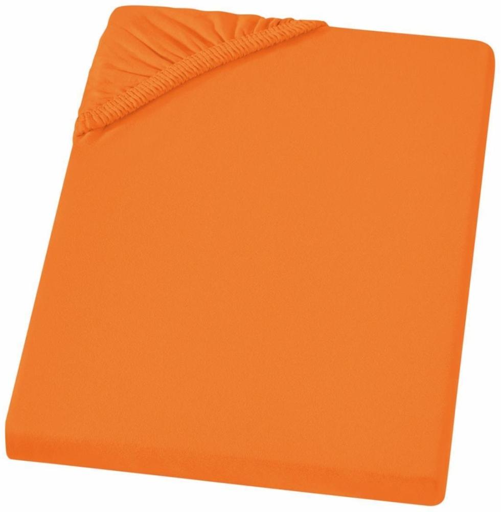 Carpe Sonno Feinjersey Bettlaken aus 100% Baumwolle, Orange, 90-100x200 cm Bild 1