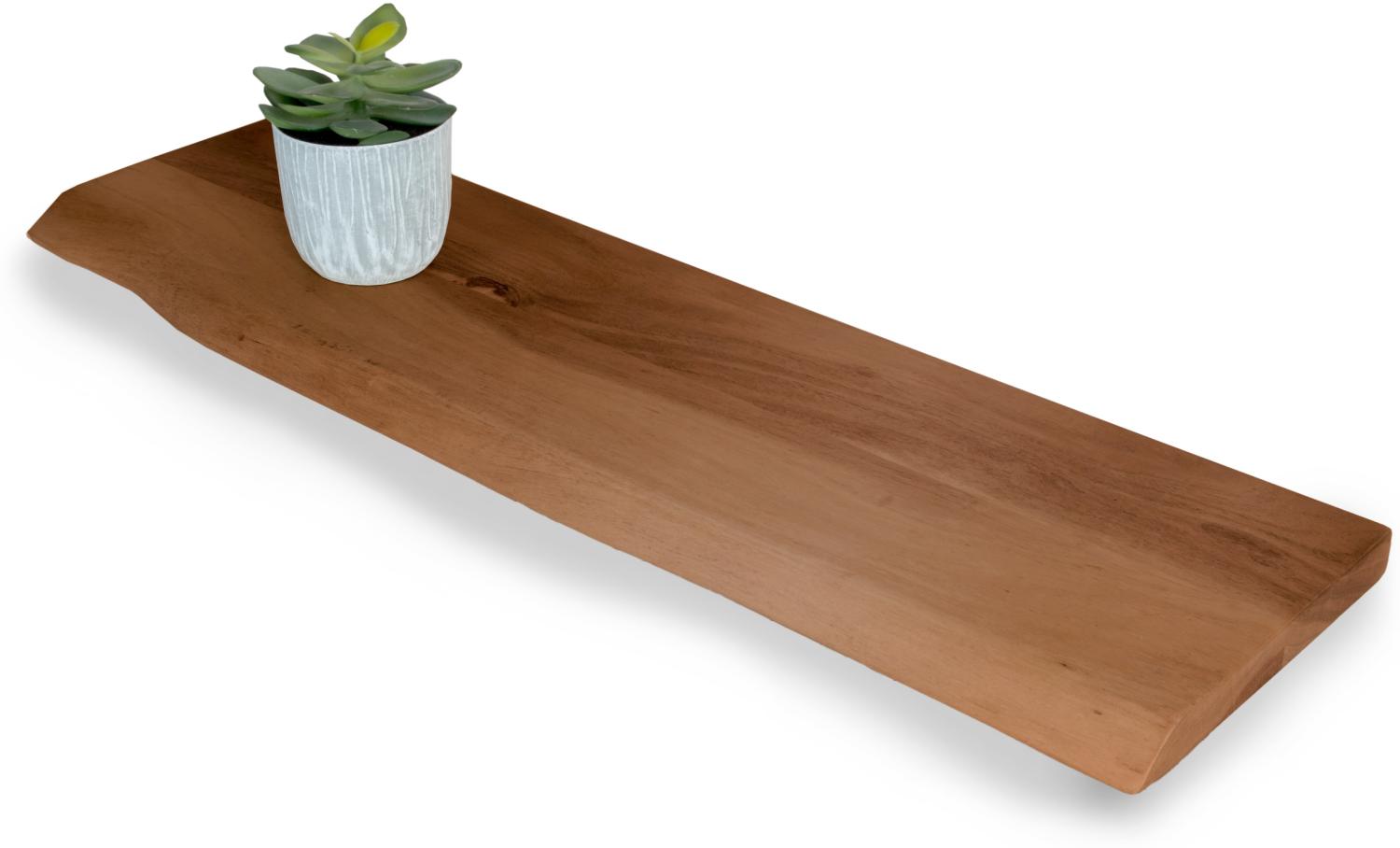 Steckboard mit Baumkante Wandregal Akazie massiv nussbaum lackiert 80 x 20 Amanda 136835380 Bild 1