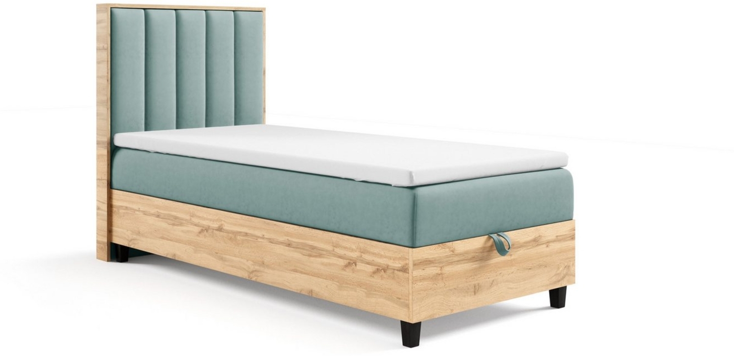 Best for Home Boxspringbett mit Bettkasten Trinity K-10 PLATE SINGLE inkl inkl. 7 cm Topper (70x200 80x200 90x200 100x200 cm), Verschiedene Liefermöglichkeiten, TOP Preis-Leistungs-Verhältnis Bild 1