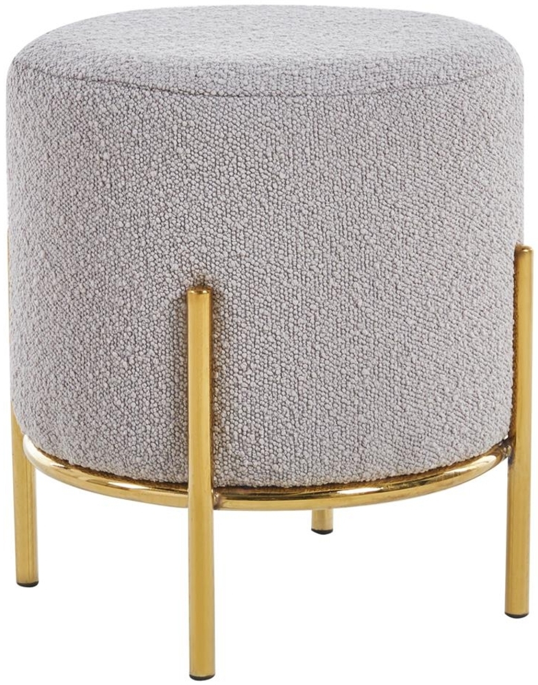 Polsterhocker in Taupe und Gold 35 x 35 x 38 cm Bild 1