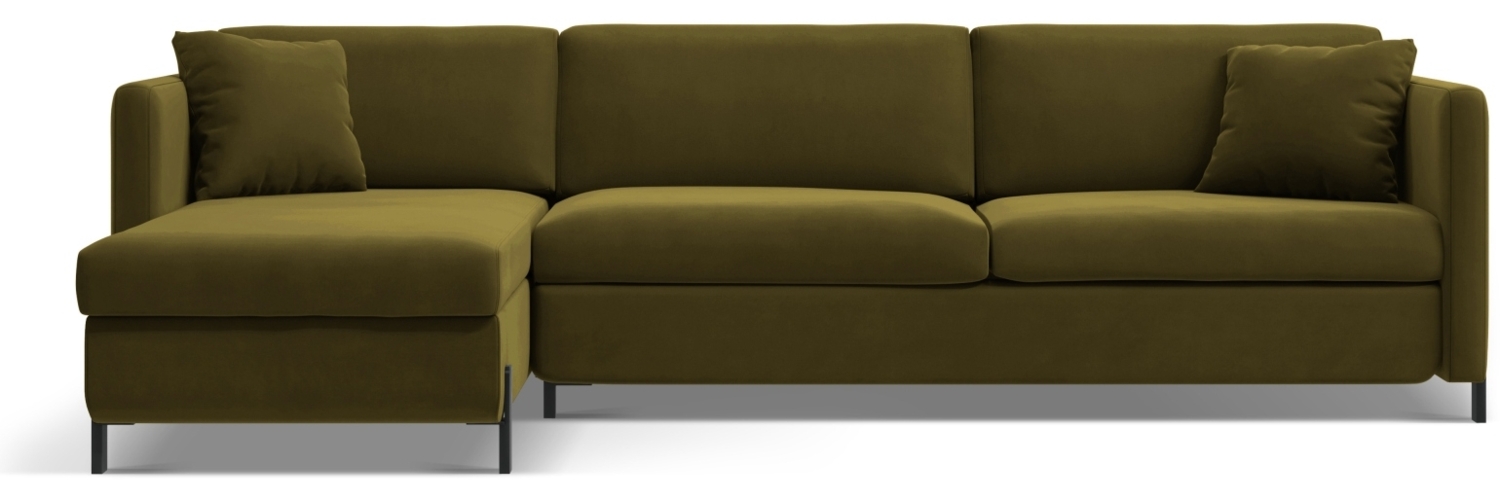 Micadoni Ecksofa Gloria 5-Sitzer Samt Grün Links 205x160 Bild 1