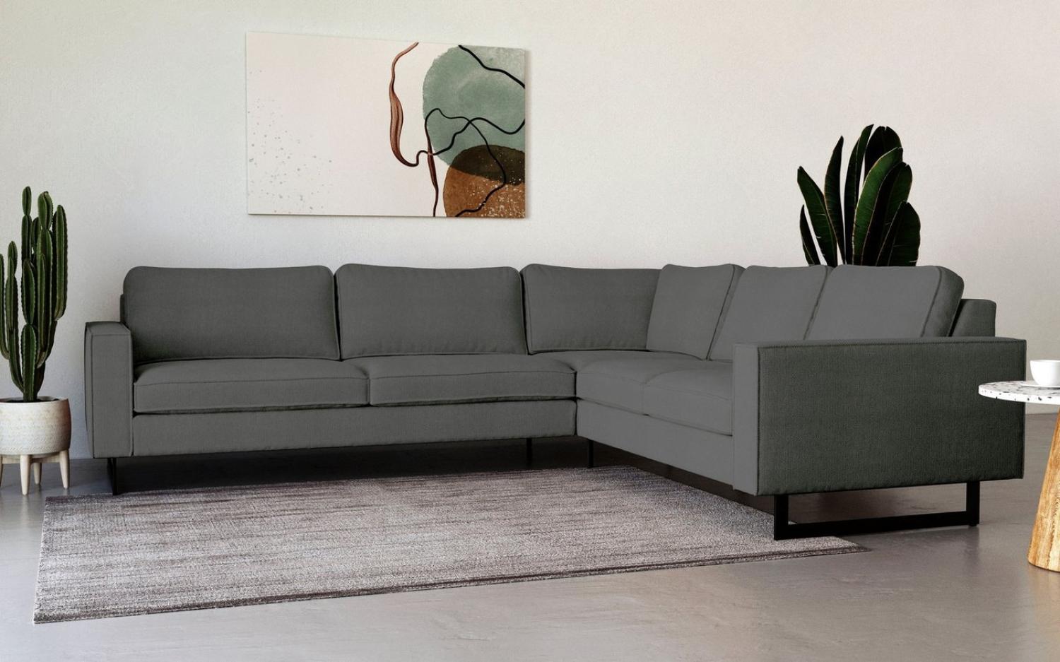 Places of Style Ecksofa Pinto, 250/290 cm, langer Schenkel, XXL, Ottomane, Cord, Feincord, Luxus-Microfaser Leder und Chenille Bild 1