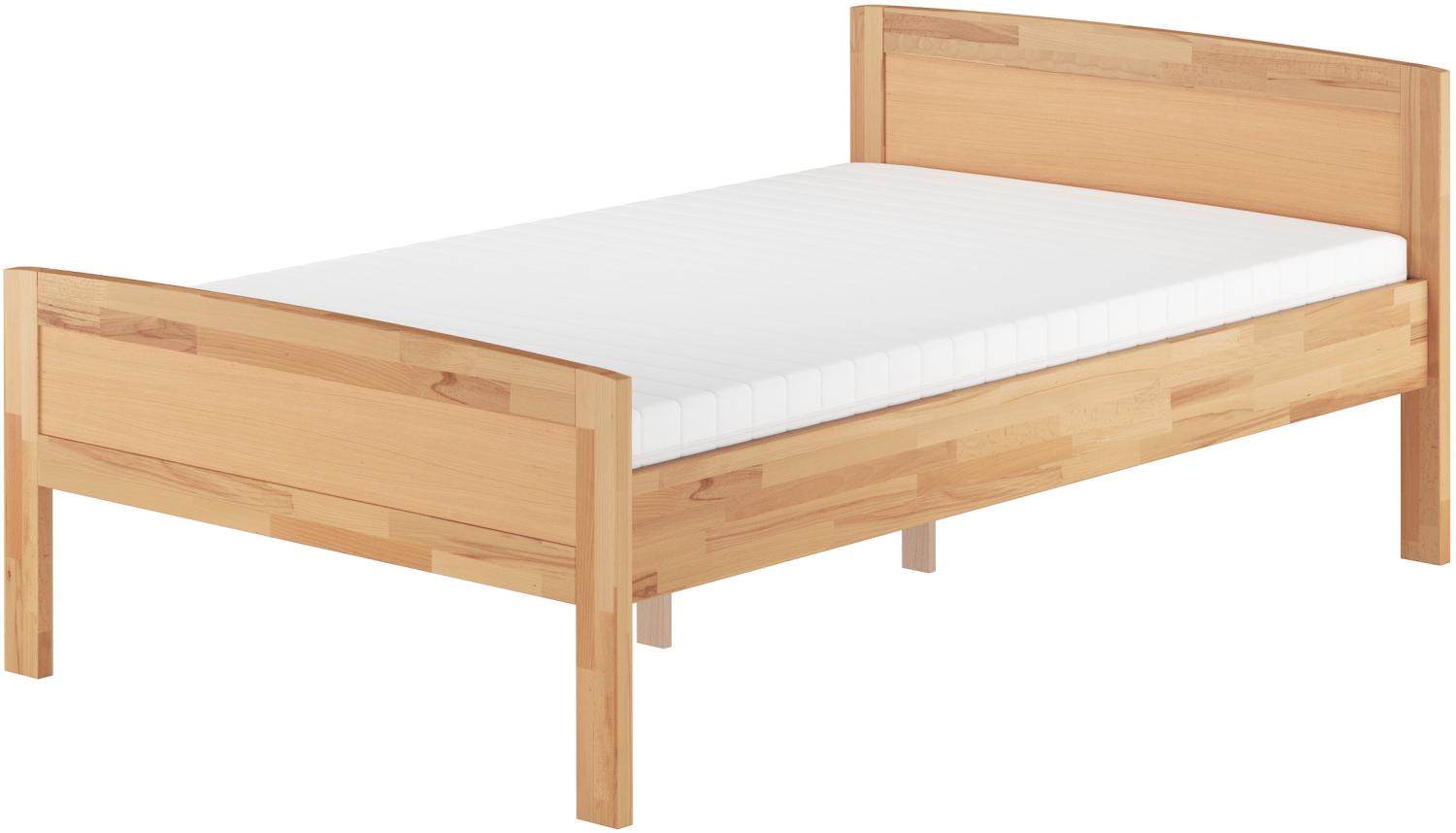 Erst-Holz Einzelbett Buche 120x200 Bettgestell Massivholz Holzbett natur Rollrost Matratze 60. 72-12 M Bild 1