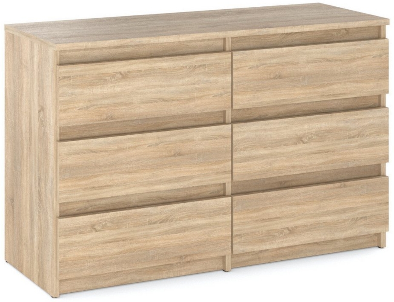 KOSETO Kommode mit 6 Schubladen - 100cm - für Wohnzimmer und Schlafzimmer, Modernes Design, Griffloses Design, Stabile Konstruktion, Langlebig Bild 1