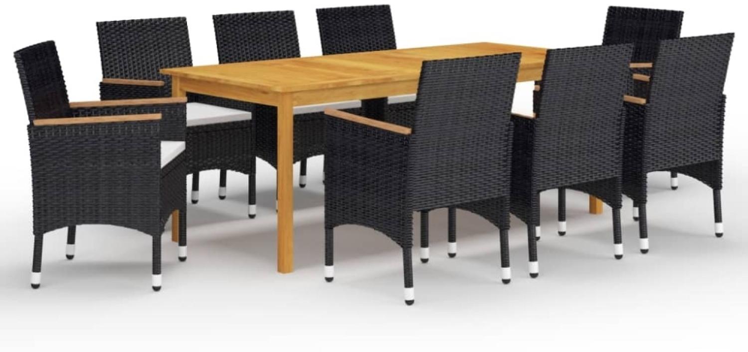 vidaXL 9-tlg. Garten-Essgruppe Schwarz 3067865 Bild 1