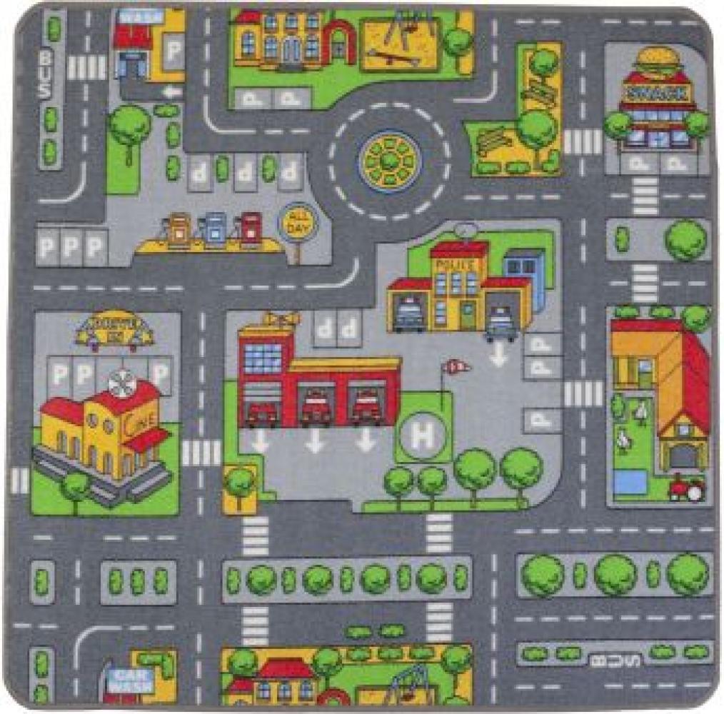 Spielteppich City - Maße: 100 x 100 cm Bild 1