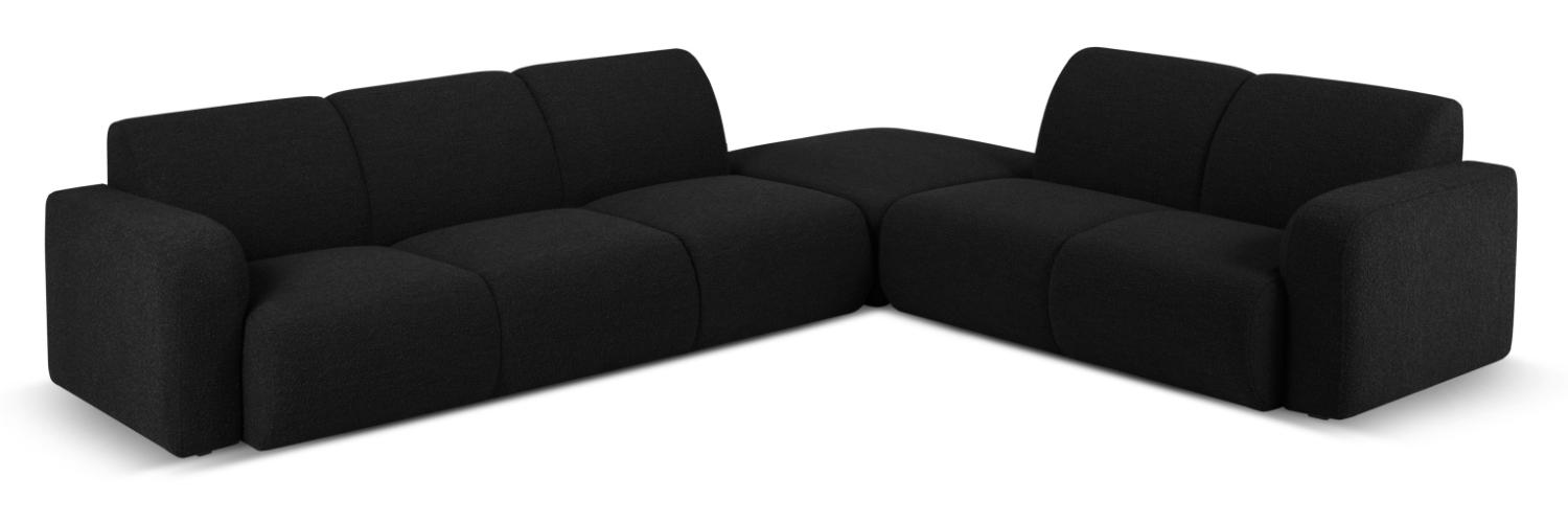 Micadoni Boucle Ecksofa Molino 6-Sitzer Rechts Boucle Schwarz Bild 1