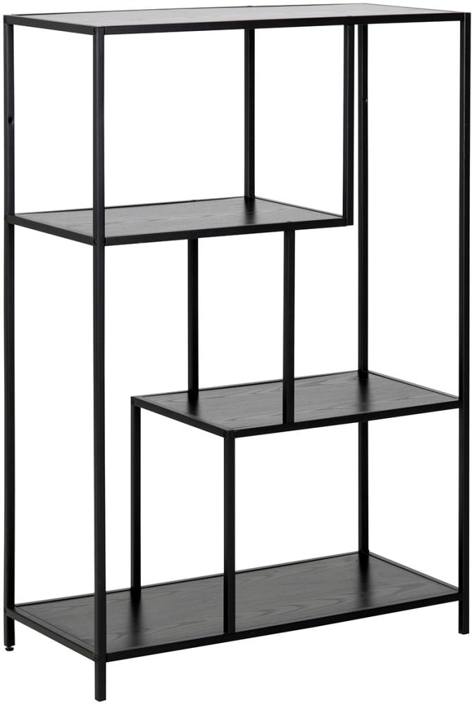 Regal >Carney< in Schwarz/matt aus Metall - 77x114x35cm (BxHxT) Bild 1