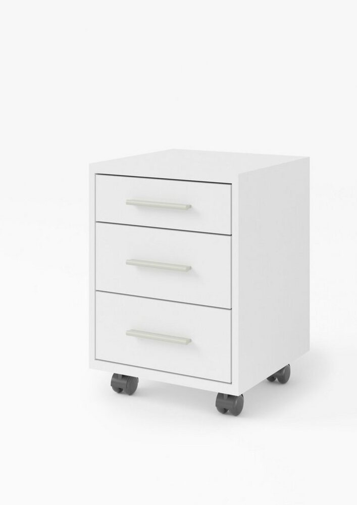 Rollcontainer >Clermont< (BxHxT: 40x56x40 cm) in weiß - 40x56x40cm (BxHxT) Bild 1