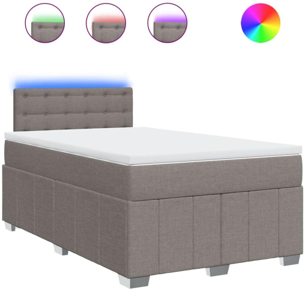 vidaXL Boxspringbett mit Matratze Taupe 120x200 cm Stoff 3289353 Bild 1