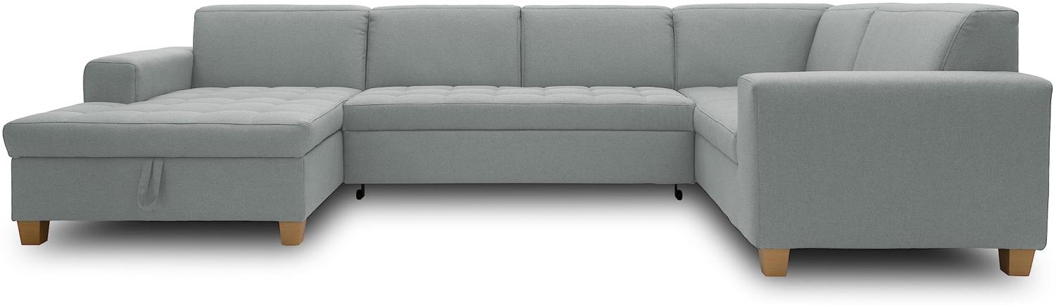 DOMO. collection Sugar Wohnlandschaft, Sofa, Couch, Polstergarnitur, Moderne U-Form, Mint, 162 x 333 x 199 cm Bild 1