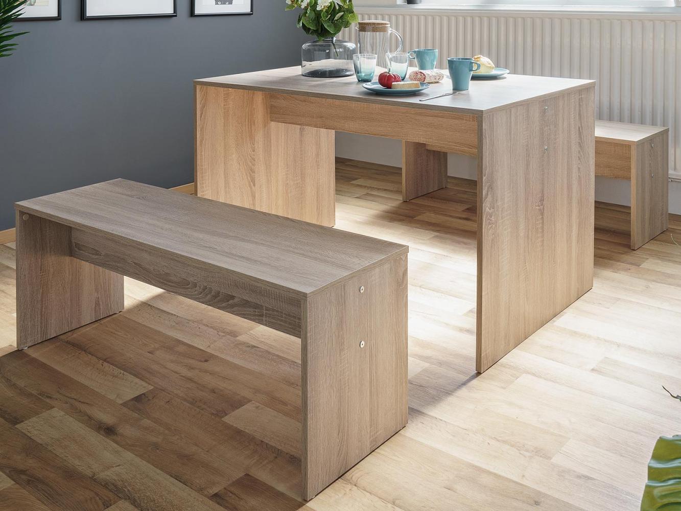 Essgruppe >Bellevue I< (3-teilig) in Sonoma-Eiche - 118x45x37cm (BxHxT) Bild 1