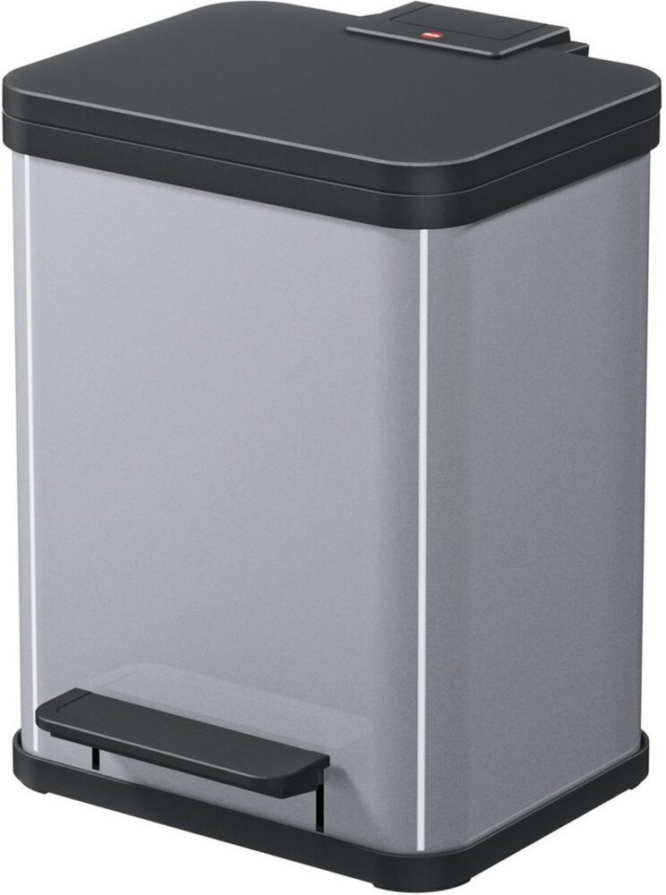 Hailo 'Öko Plus M' Treteimer, Stahlblech, Silber, 18 (2x9) Liter Bild 1