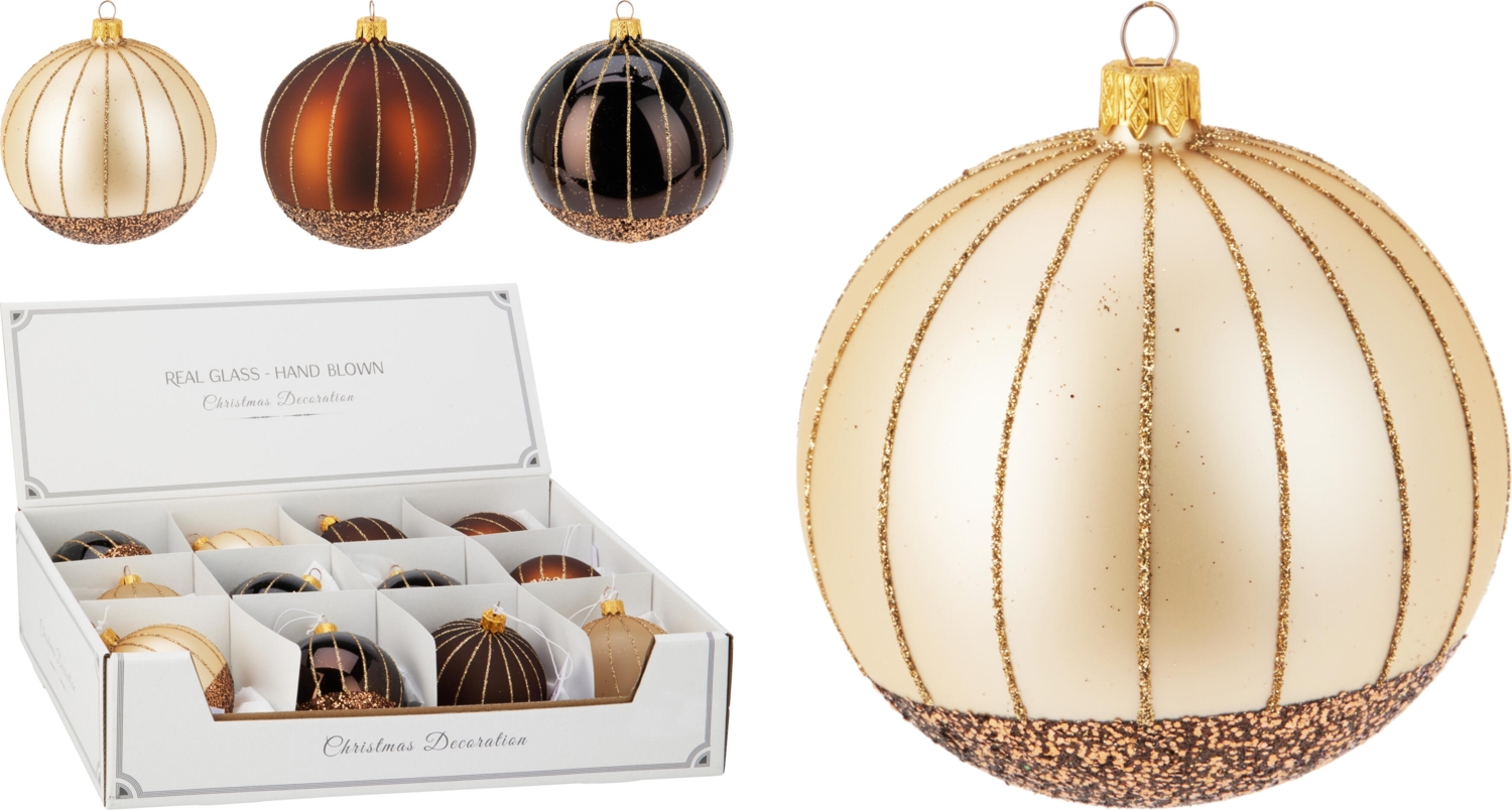 Glaskugel Goldglitzer CHRISTMAS Bild 1