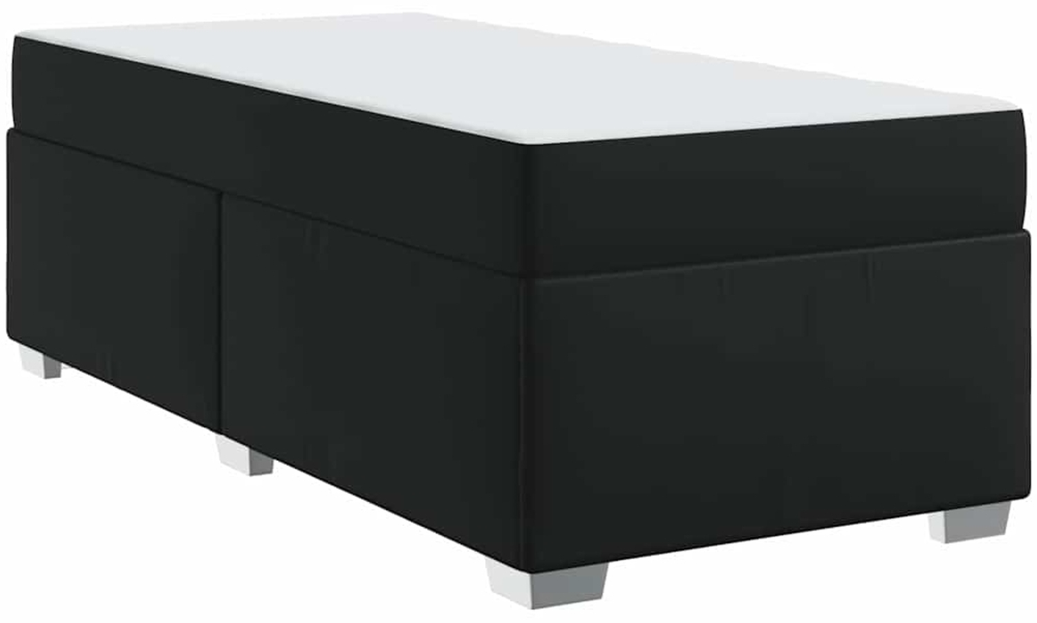 vidaXL Bettrahmen mit Matratze Schwarz 90 x 190 cm Stoff 3399219 Bild 1