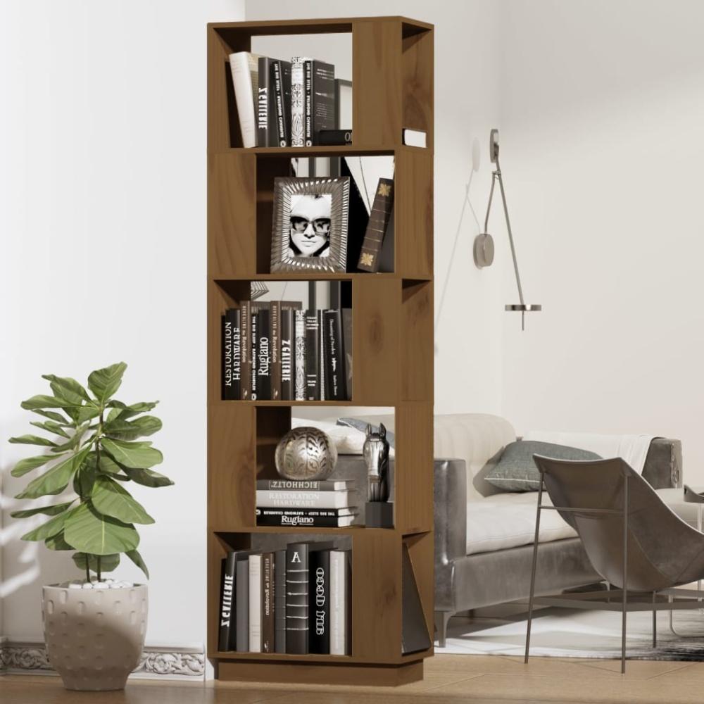 vidaXL Bücherregal/Raumteiler Honigbraun 51x25x163,5 cm Massivholz 814047 Bild 1