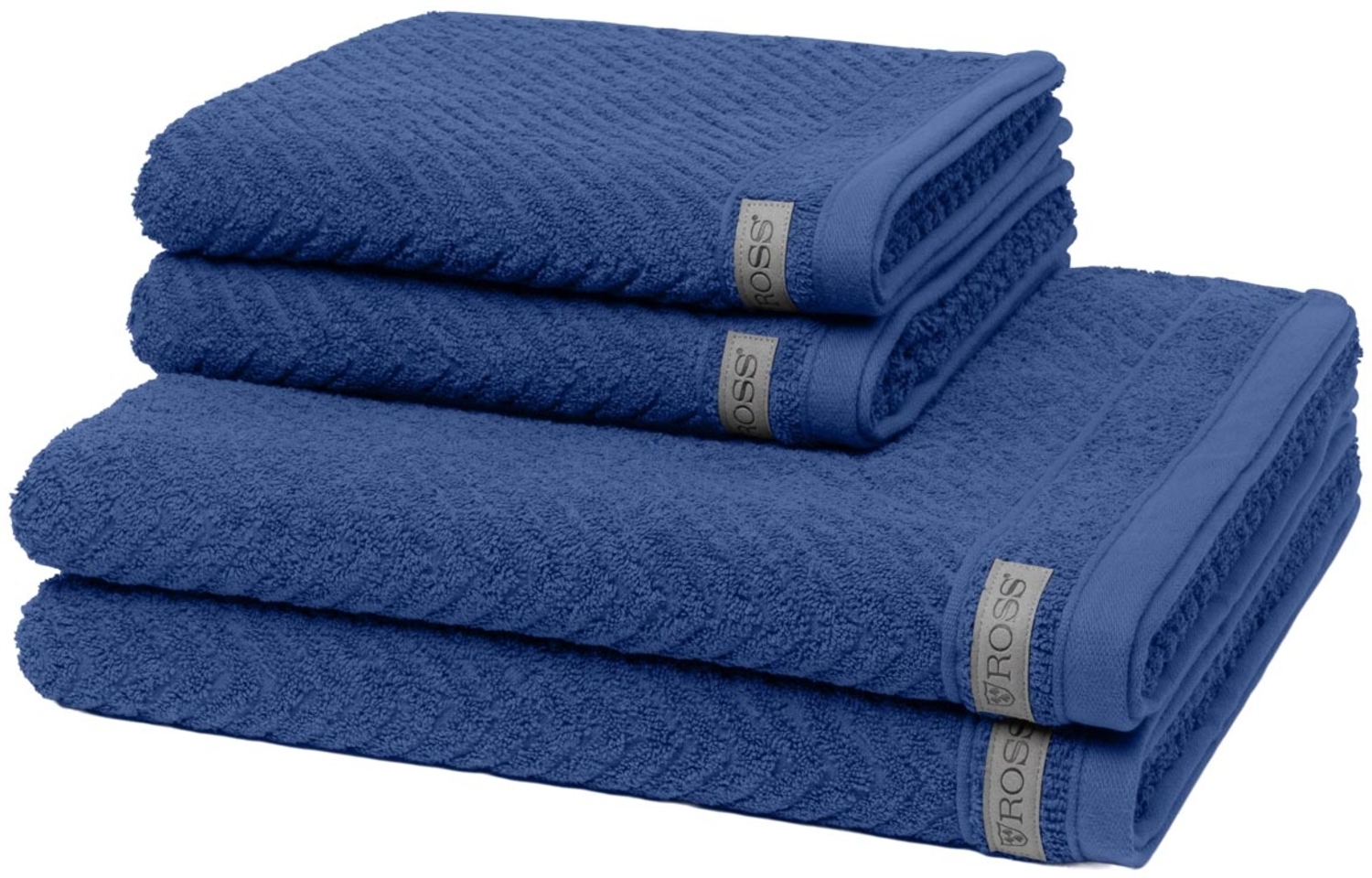 Ross Smart 4 tlg. Frottier-Set - 2 X Handtuch (50 X 100cm), 2 X Duschtuch (70 X 140cm) - 520 g/m2 - Royalblau Bild 1