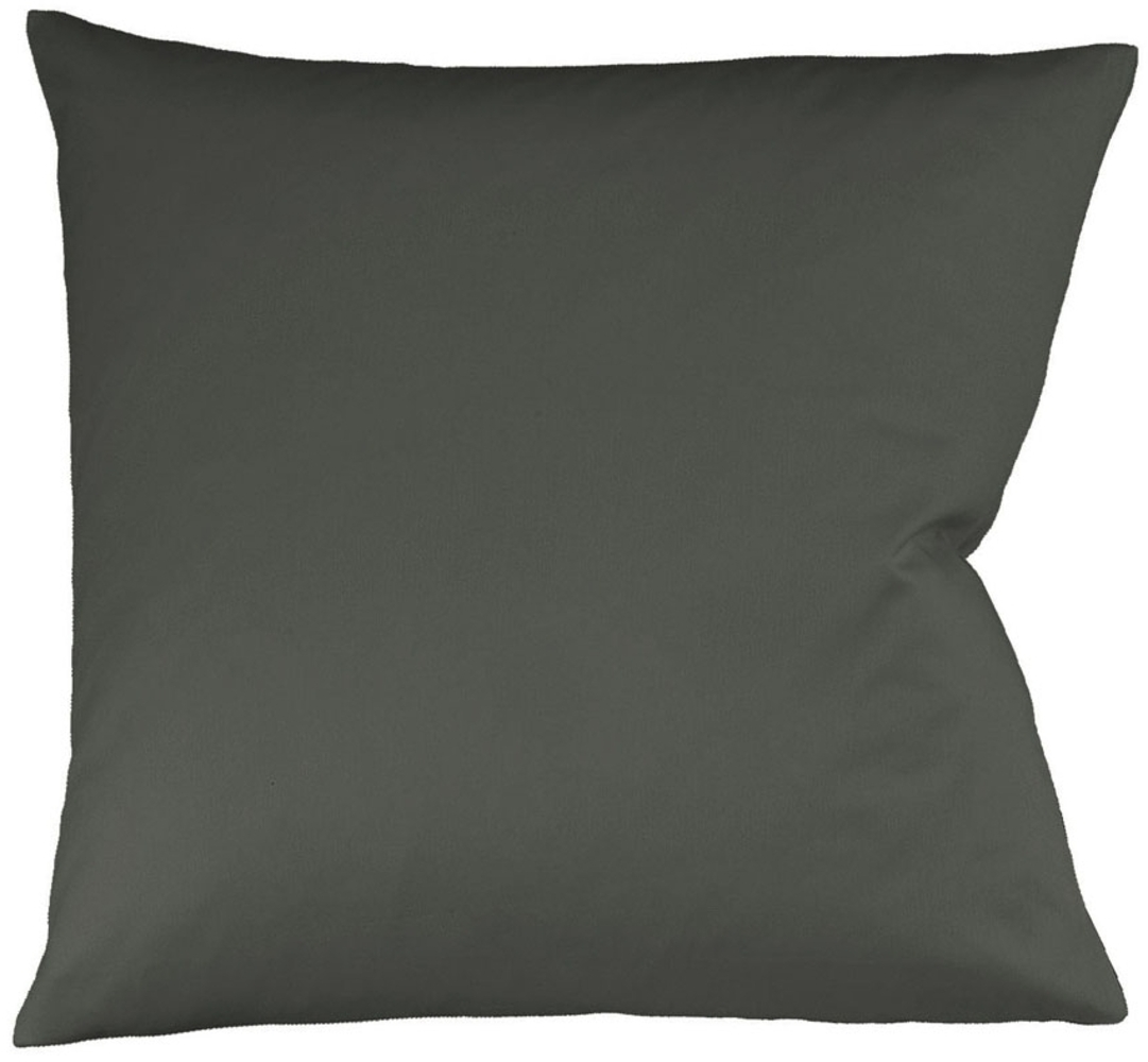 Fleuresse Mako-Satin Kissenbezug Bezug 80x80 cm uni mit RV 9031 anthrazit Bild 1