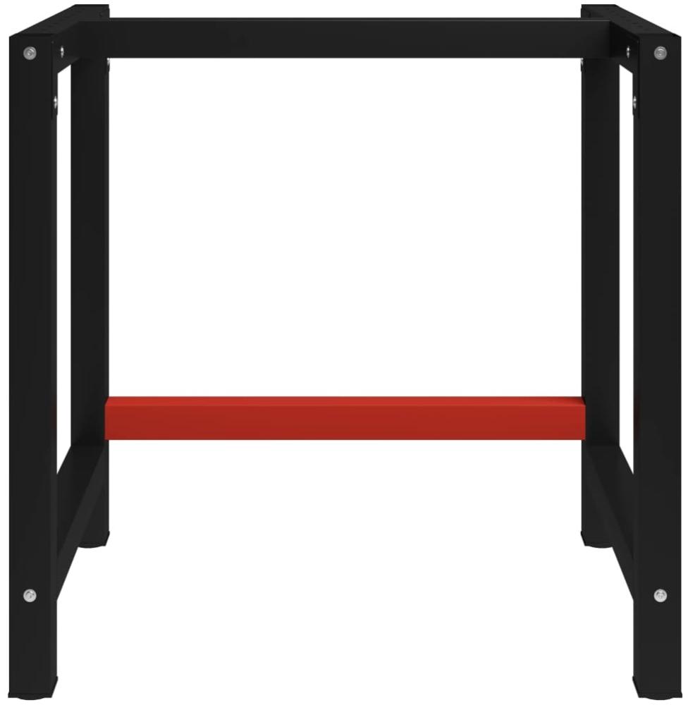 vidaXL Werkbankgestell Metall 80x57x79 cm Schwarz und Rot 147927 Bild 1