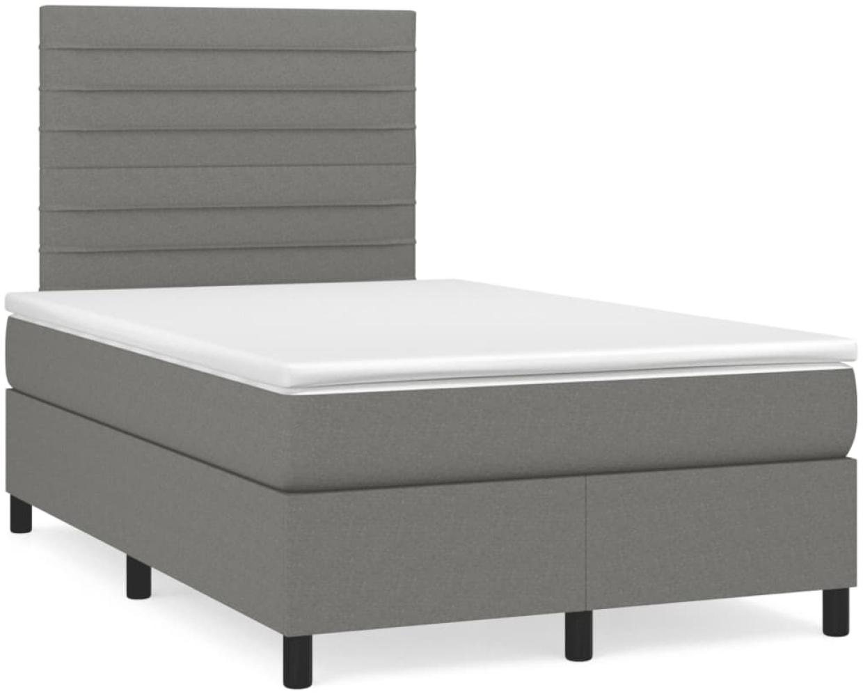 vidaXL Boxspringbett mit Matratze & LED Dunkelgrau 120x190 cm Stoff 3270205 Bild 1