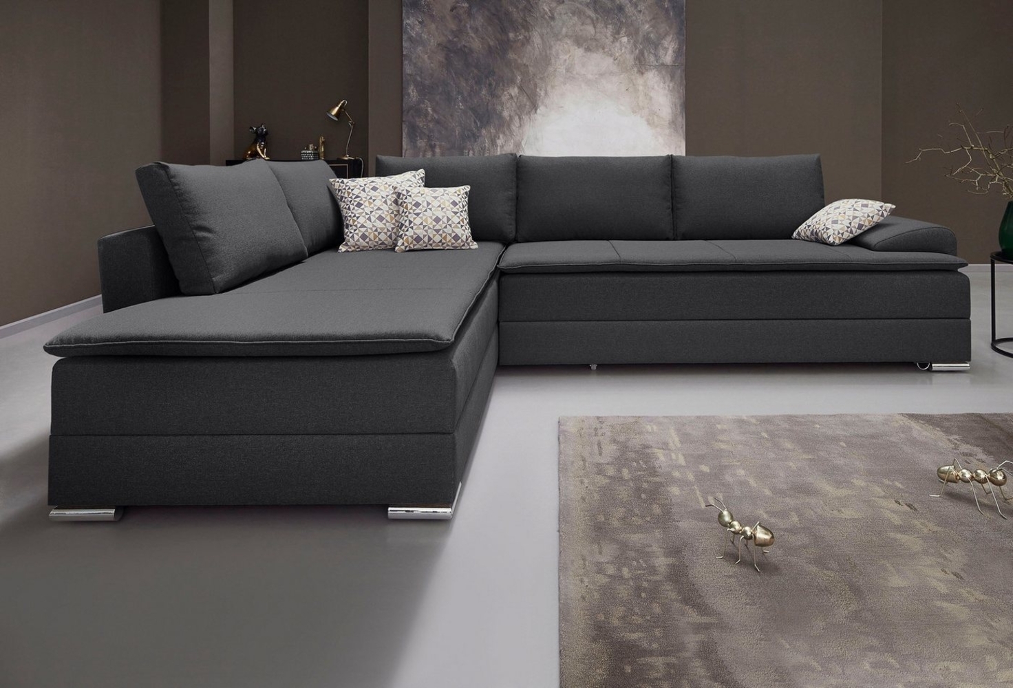 INOSIGN Ecksofa Boxspringbett Night & Day L-Form mit Dauer-Schlaffunktion mit Armlehne, mit Boxspring-Bettfunktion 180x200 cm und Bettkasten, Dauerschläfer! Bild 1